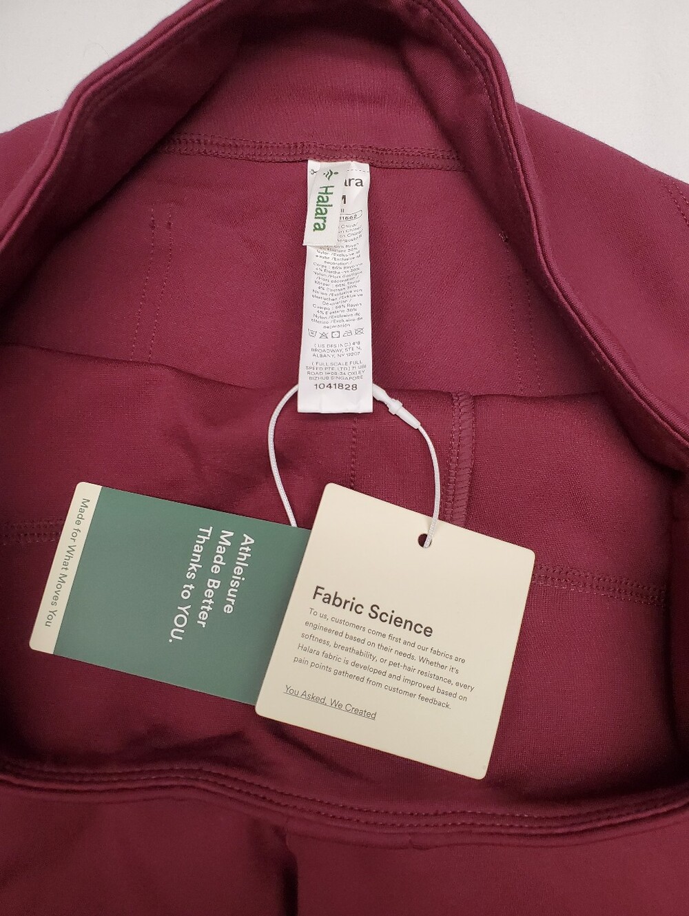 NWT Halara Wide Leg Flare Pants M Burgundy Wine High Waist Athleisure Pull On - Picture 4 of 4